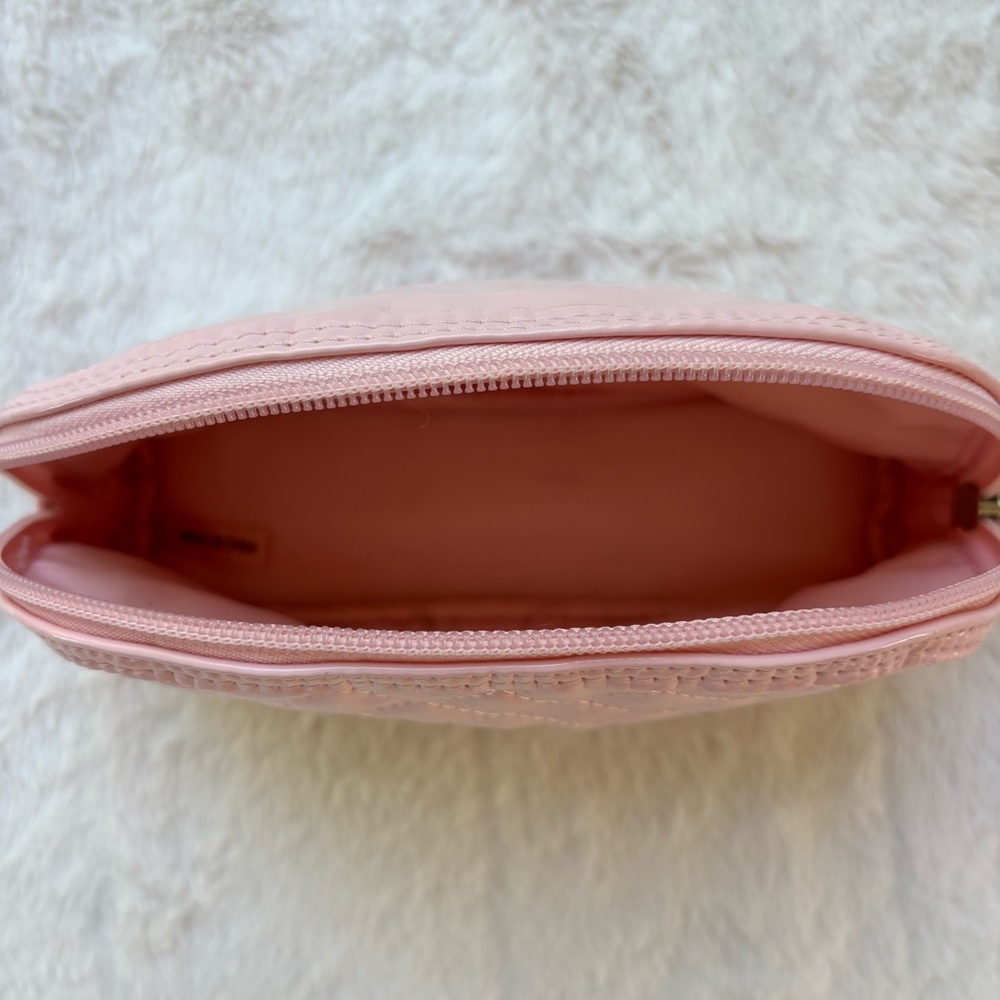 GUESS Blush Quilted Cosmetic Bag with Heart Accent - Picture 2 of 7